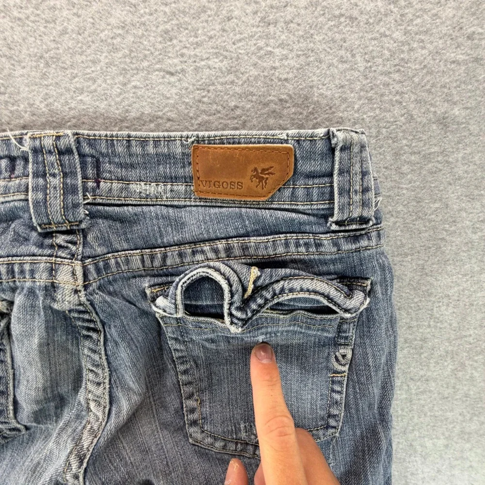 Vigoss New York Boot Jeans Womens 7 Blue Medium Wash Low Rise‎ Bootcut P5038KL